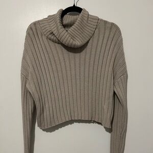 Forever 21 Ribbed Cowl Neck Sweater in Taupe